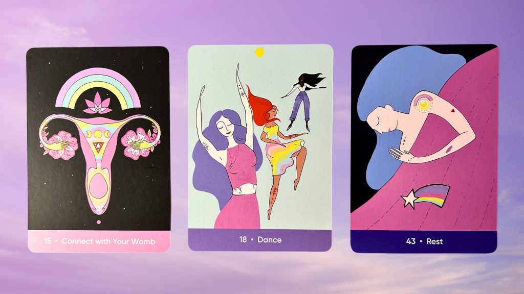 Cards from the Sacred Self-Care Oracle deck