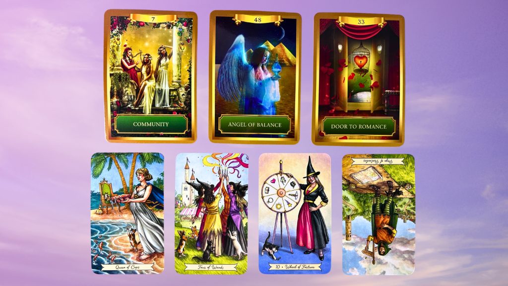 Cards from the Energy Oracle and the Everyday Witch Tarot deck