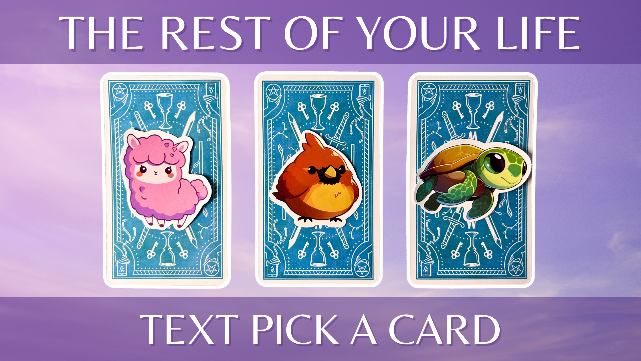 Three tarot pick a card piles on the rest of your life: pile 1 - alpaca, pile 2 - bird, and pile 3 - turtle